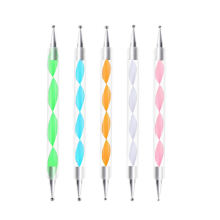 Nail Art Dotting Tool 5pcs/sets Nail Point Drill Pen Crystal Rod Two Head Screw Nail Art Brush Pen